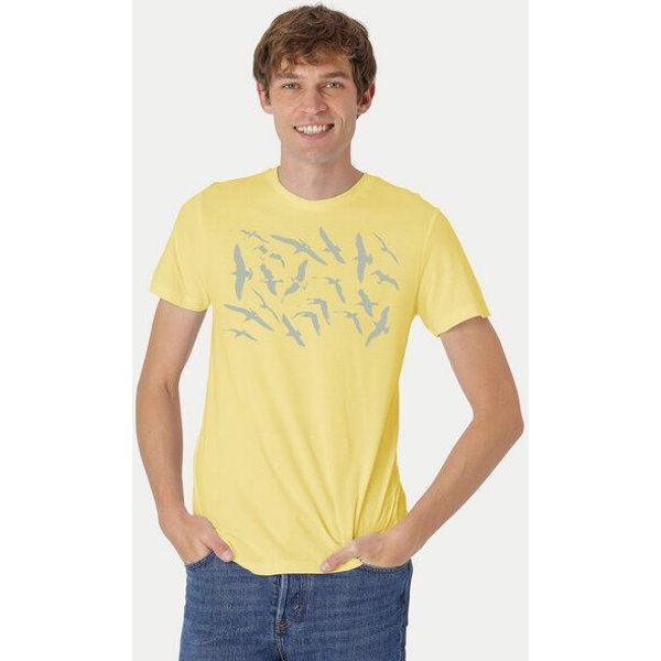 Peaces.bio - handbedruckte Biomode Fit T-Shirt Möwen Herren