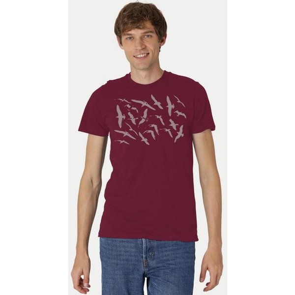 Peaces.bio - handbedruckte Biomode Fit T-Shirt Möwen Herren