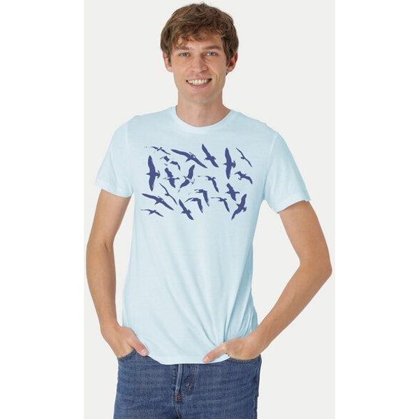 Peaces.bio - handbedruckte Biomode Fit T-Shirt Möwen Herren