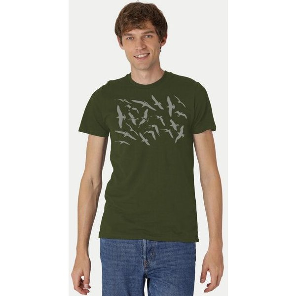 Peaces.bio - handbedruckte Biomode Fit T-Shirt Möwen Herren