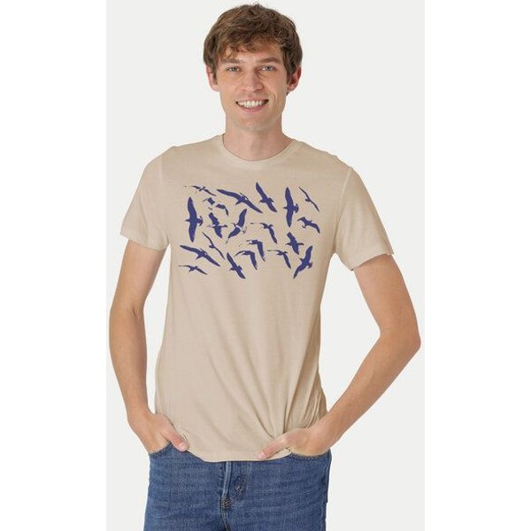 Peaces.bio - handbedruckte Biomode Fit T-Shirt Möwen Herren