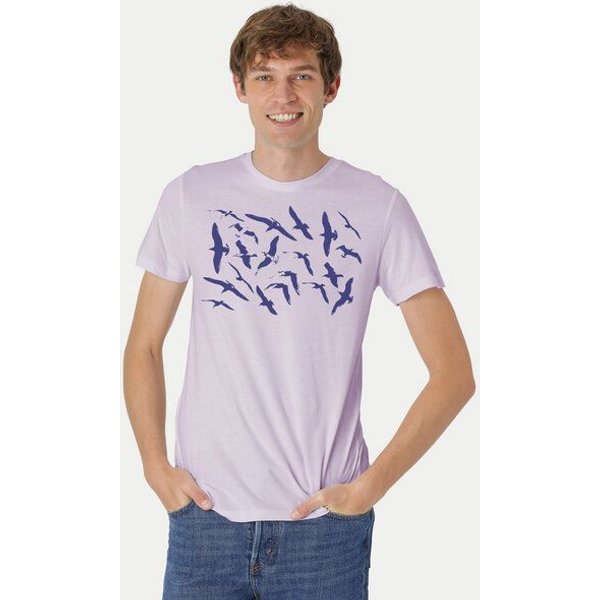 Peaces.bio - handbedruckte Biomode Fit T-Shirt Möwen Herren