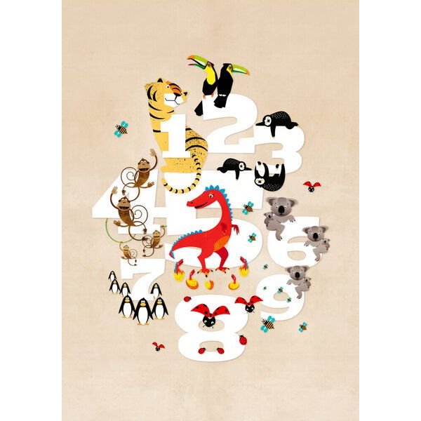 Photocircle Poster / Leinwandbild - Eins, zwei, drei Tiere – Illustration für Kinder