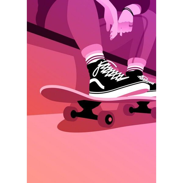Photocircle Poster / Leinwandbild - Sneakers und Skateboard