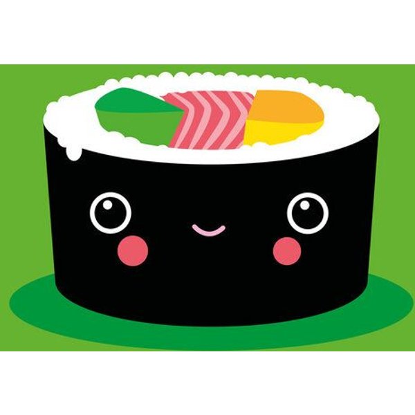 Photocircle Poster / Leinwandbild - Sushi Maki – Illustration für’s Kinderzimmer