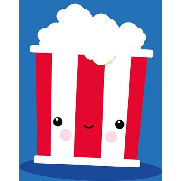 Photocircle Poster / Leinwandbild - Kinderzimmerbild Kawaii Popcorn