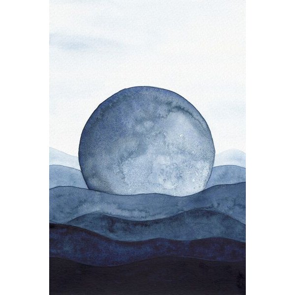 Photocircle Poster / Leinwandbild - Moon Landscape | Watercolor Painting