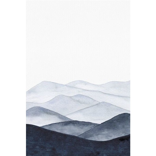 Photocircle Poster / Leinwandbild - Mountains Landscape | Watercolor Painting