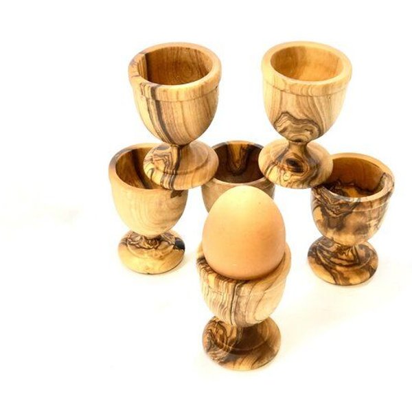Olivenholz erleben Eierbecher KLASSIK (6er Set) aus Olivenholz