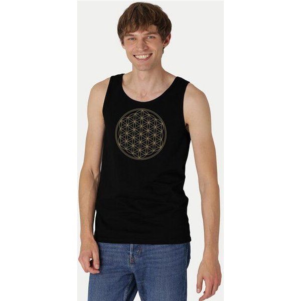 Peaces.bio - handbedruckte Biomode Bio Tank Top "Die Blume des Lebens" Herren