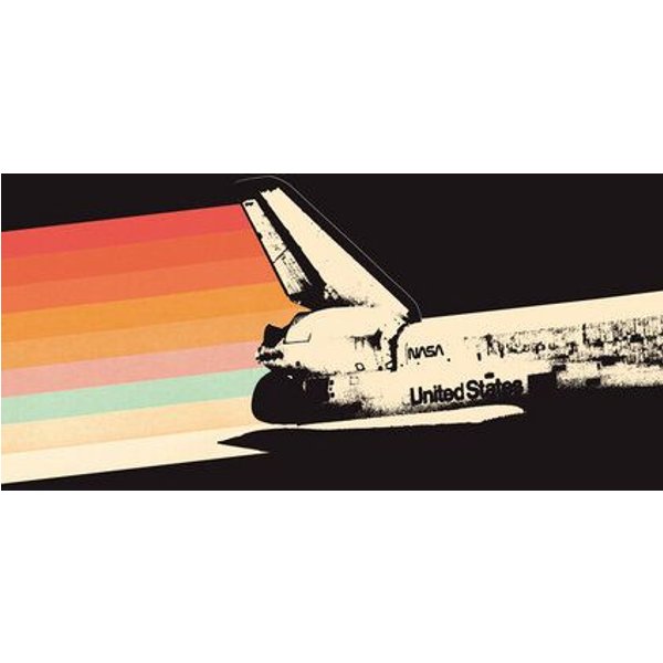 Photocircle Poster / Leinwandbild - Spaceship Rainbow