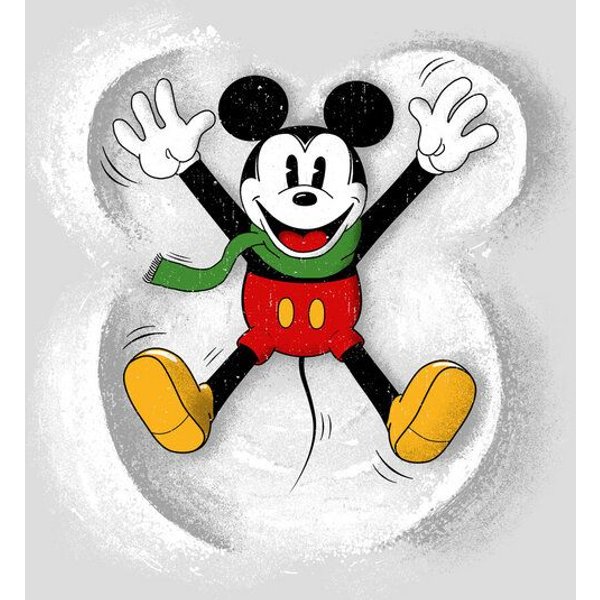Photocircle Poster / Leinwandbild - Micky Maus im Schnee