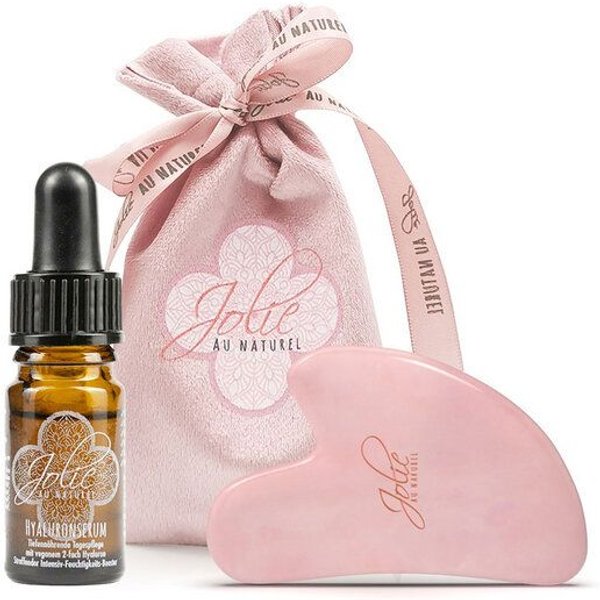 Jolie au naturel Gua Sha Stein Rosenquarz I Hyaluron Serum I vegan I Vitamin C I Bestseller