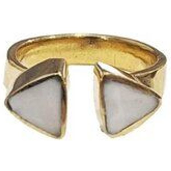 Swahili Coast Messing Fingerringe - TRIANGLE & GEO INLAY - Recycling Messingschmuck