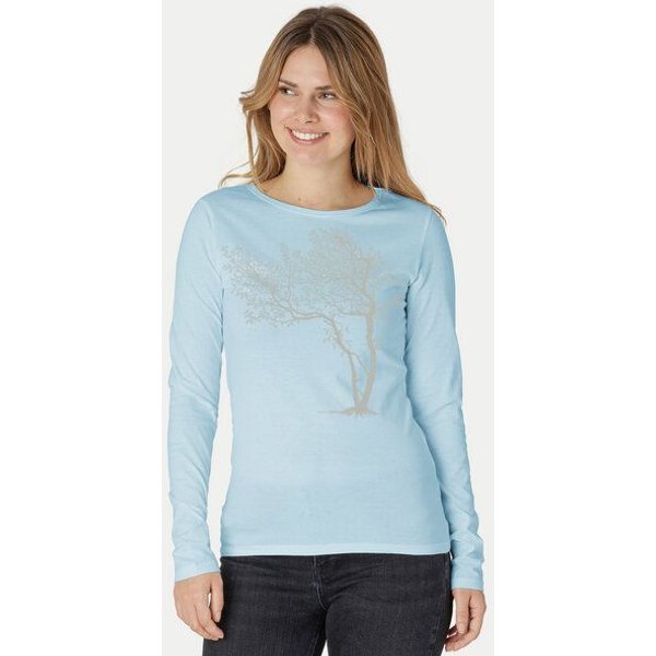 Peaces.bio - handbedruckte Biomode Bio-Damen-Langarmshirt "Fancy Tree"
