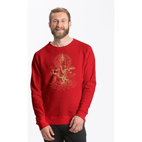 Peaces.bio - handbedruckte Biomode Bio Herren-Sweatshirt Ganesha