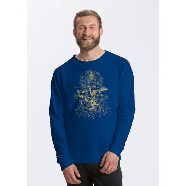 Peaces.bio - handbedruckte Biomode Bio Herren-Sweatshirt Ganesha