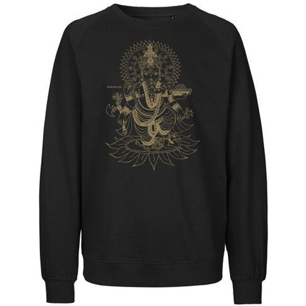 Peaces.bio - handbedruckte Biomode Bio Damen-Sweatshirt Loose Fit Ganesha