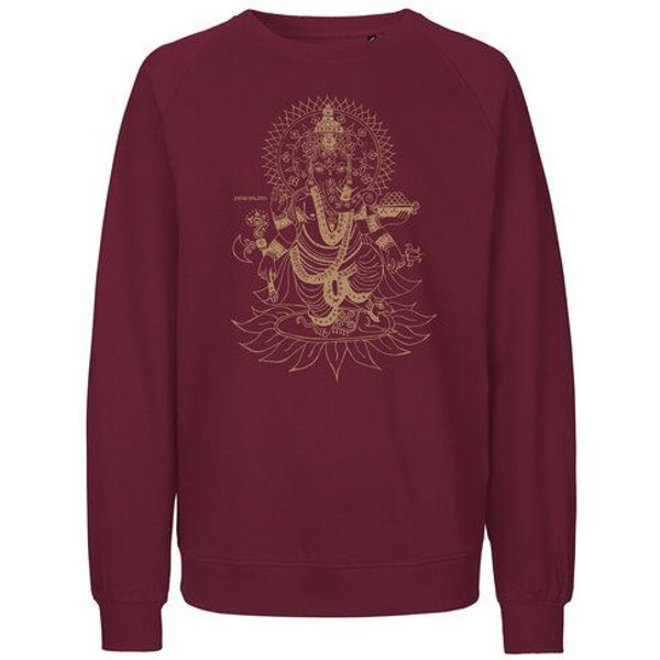 Peaces.bio - handbedruckte Biomode Bio Damen-Sweatshirt Loose Fit Ganesha