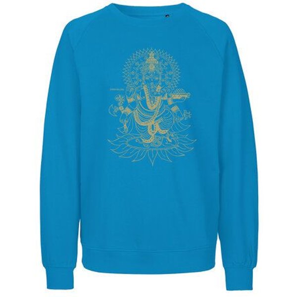 Peaces.bio - handbedruckte Biomode Bio Damen-Sweatshirt Loose Fit Ganesha