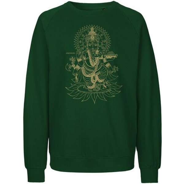 Peaces.bio - handbedruckte Biomode Bio Damen-Sweatshirt Loose Fit Ganesha