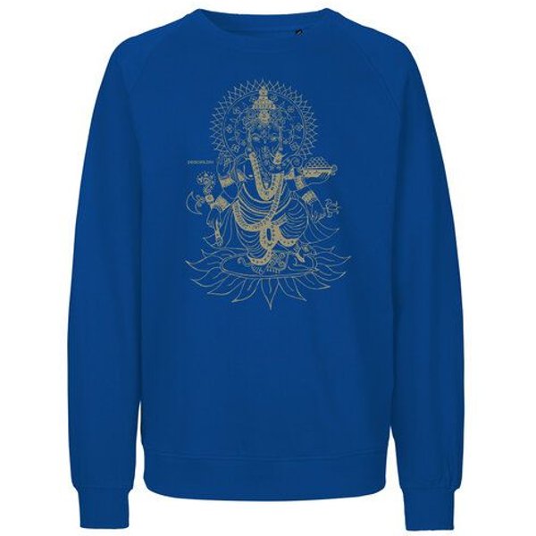 Peaces.bio - handbedruckte Biomode Bio Damen-Sweatshirt Loose Fit Ganesha