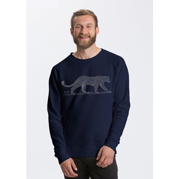 Peaces.bio - handbedruckte Biomode Bio Herren-Sweatshirt Leopard