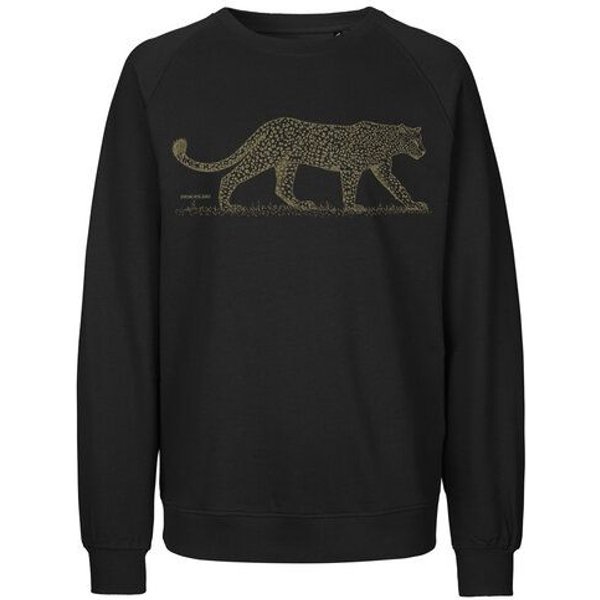 Peaces.bio - handbedruckte Biomode Bio Damen Sweatshirt Loose Fit Leopard
