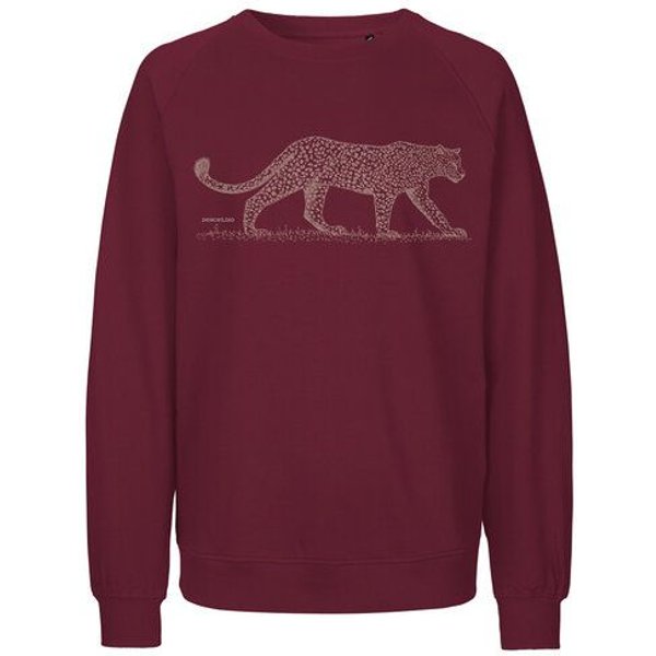 Peaces.bio - handbedruckte Biomode Bio Damen Sweatshirt Loose Fit Leopard