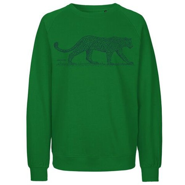 Peaces.bio - handbedruckte Biomode Bio Damen Sweatshirt Loose Fit Leopard