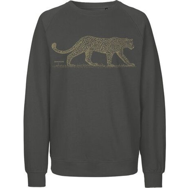 Peaces.bio - handbedruckte Biomode Bio Damen Sweatshirt Loose Fit Leopard