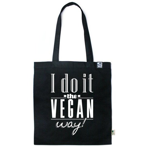 GARY MASH Baumwolltasche mit Veggie Vegan Spruch aus Biobaumwolle