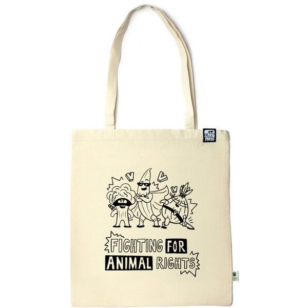 GARY MASH Baumwolltasche mit Veggie Vegan Spruch aus Biobaumwolle