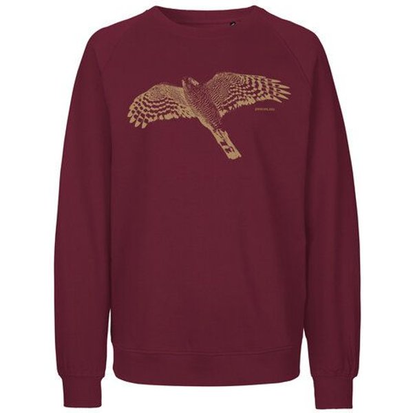 Peaces.bio - handbedruckte Biomode Bio Damen-Sweatshirt Loose Fit Sperber