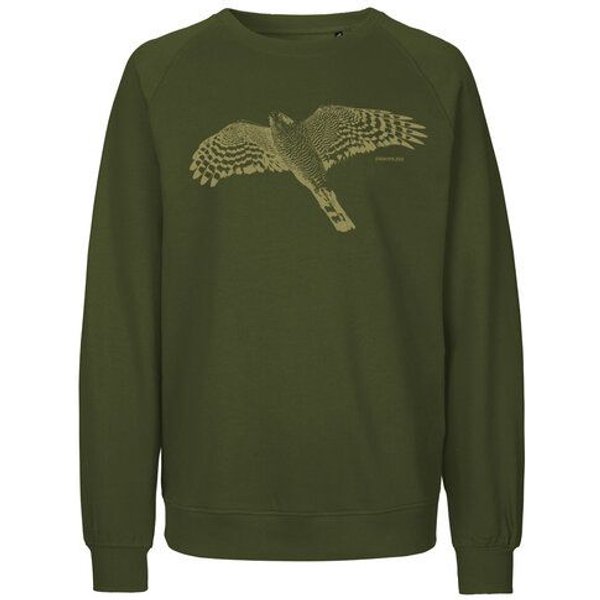 Peaces.bio - handbedruckte Biomode Bio Damen-Sweatshirt Loose Fit Sperber
