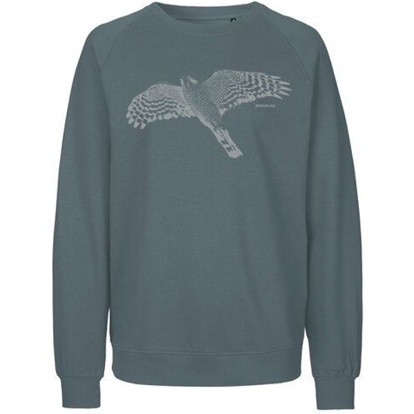 Peaces.bio - handbedruckte Biomode Bio Damen-Sweatshirt Loose Fit Sperber
