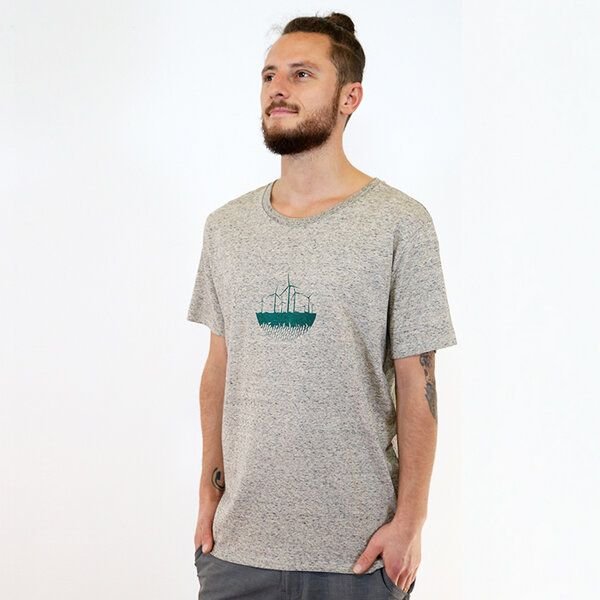 Spangeltangel bedrucktes T-Shirt, Windkraft, nachhaltig, Windrad, Unisex, Biobaumwolle