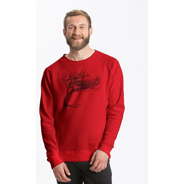 Peaces.bio - handbedruckte Biomode Bio Herren-Sweatshirt Windy Tree