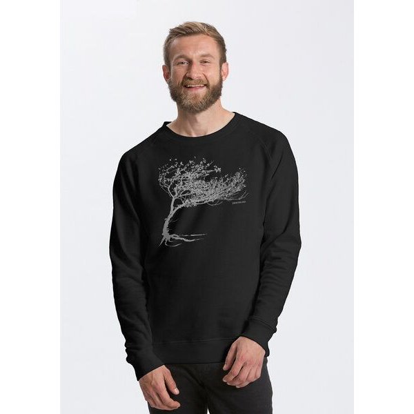 Peaces.bio - handbedruckte Biomode Bio Herren-Sweatshirt Windy Tree