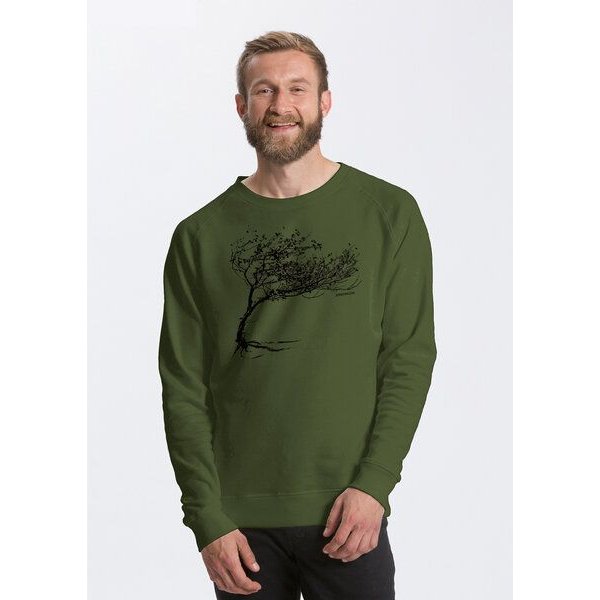 Peaces.bio - handbedruckte Biomode Bio Herren-Sweatshirt Windy Tree