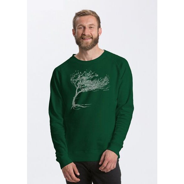 Peaces.bio - handbedruckte Biomode Bio Herren-Sweatshirt Windy Tree