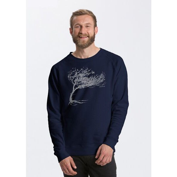 Peaces.bio - handbedruckte Biomode Bio Herren-Sweatshirt Windy Tree