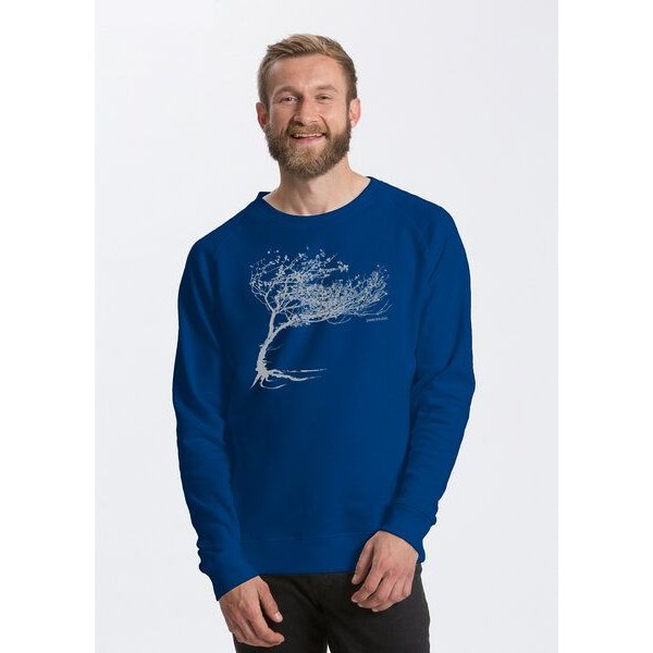 Peaces.bio - handbedruckte Biomode Bio Herren-Sweatshirt Windy Tree