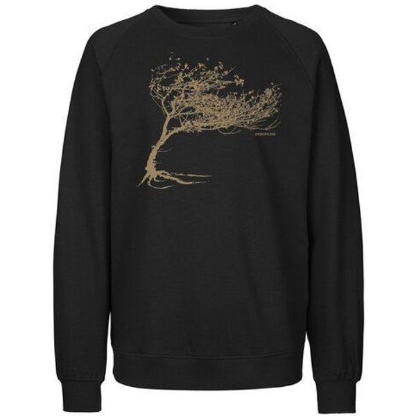 Peaces.bio - handbedruckte Biomode Bio Damen-Sweatshirt Loose Fit Windy Tree