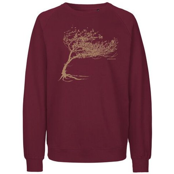 Peaces.bio - handbedruckte Biomode Bio Damen-Sweatshirt Loose Fit Windy Tree
