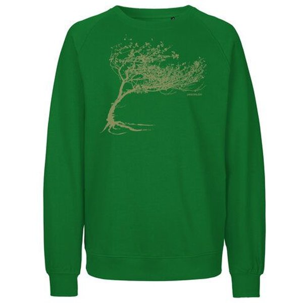 Peaces.bio - handbedruckte Biomode Bio Damen-Sweatshirt Loose Fit Windy Tree