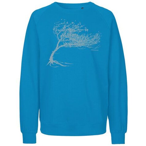 Peaces.bio - handbedruckte Biomode Bio Damen-Sweatshirt Loose Fit Windy Tree