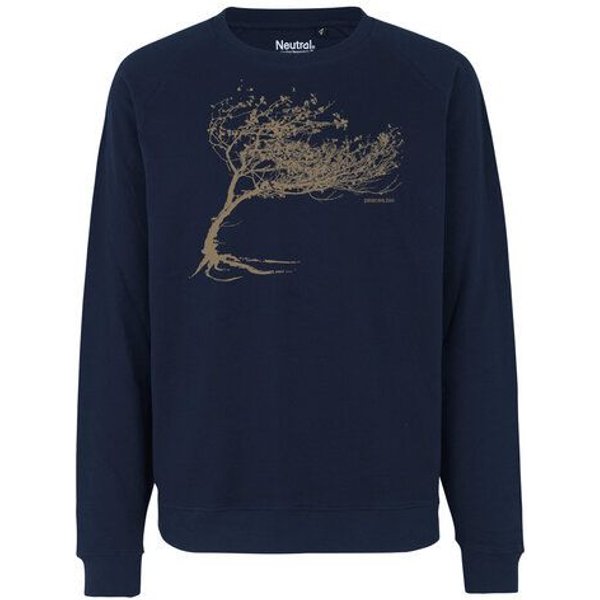 Peaces.bio - handbedruckte Biomode Bio Damen-Sweatshirt Loose Fit Windy Tree