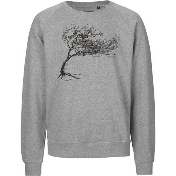 Peaces.bio - handbedruckte Biomode Bio Damen-Sweatshirt Loose Fit Windy Tree