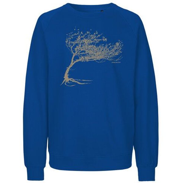 Peaces.bio - handbedruckte Biomode Bio Damen-Sweatshirt Loose Fit Windy Tree